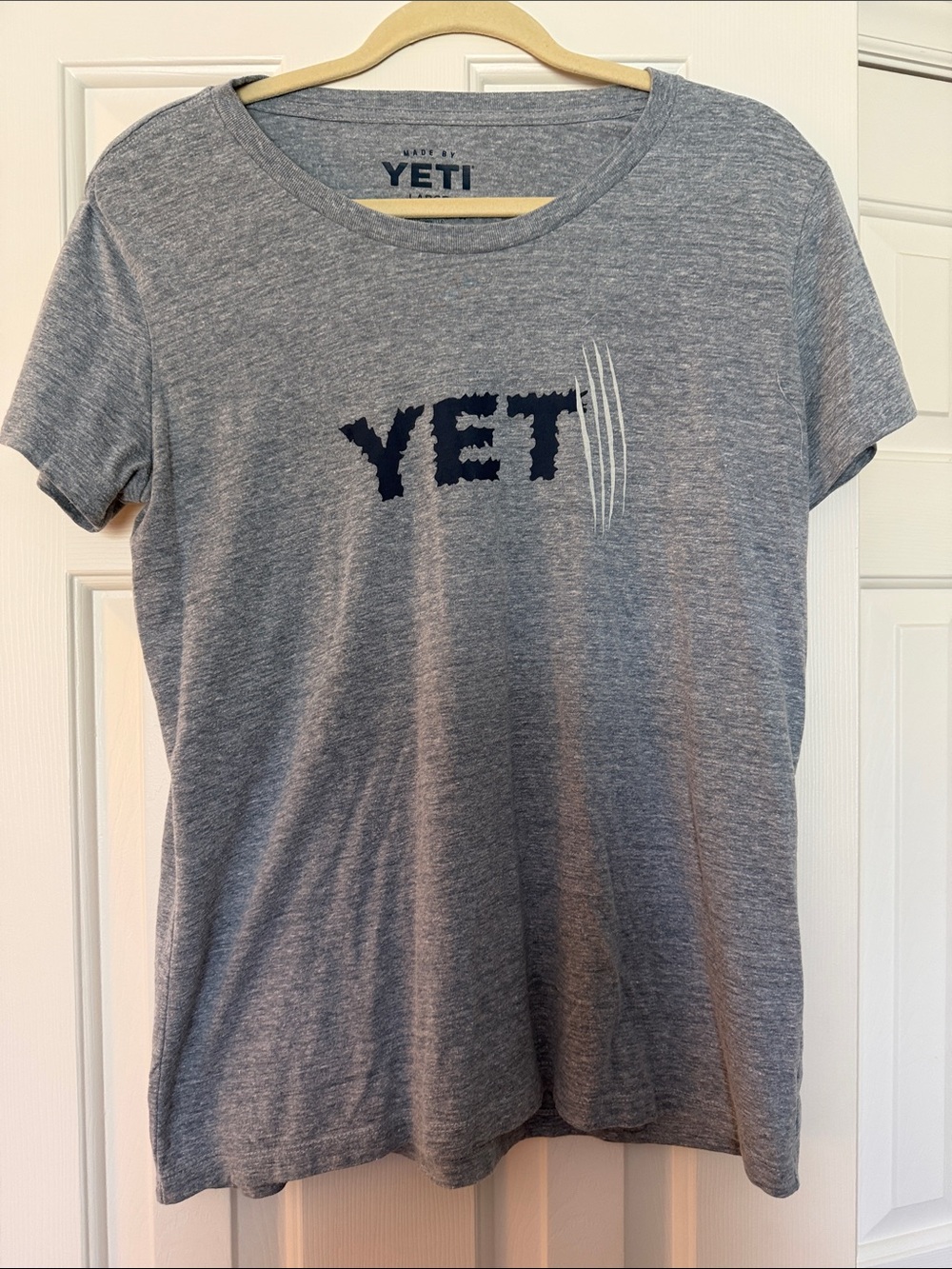 Yeti Gray Tee with Navy and White Logo